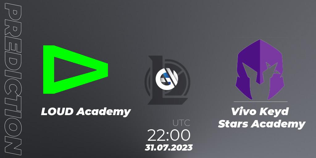 LOUD Academy - Vivo Keyd Stars Academy: ennuste. 31.07.2023 at 22:00, LoL, CBLOL Academy Split 2 2023 - Group Stage
