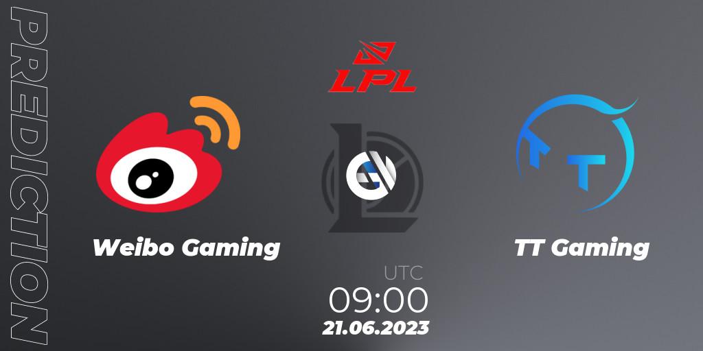 Weibo Gaming - TT Gaming: ennuste. 21.06.23, LoL, LPL Summer 2023 Regular Season