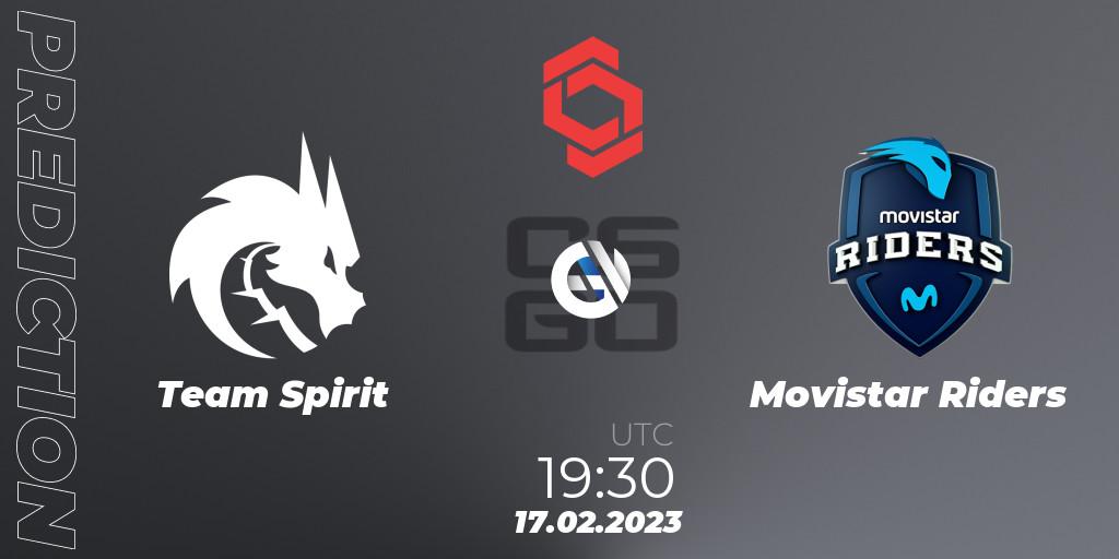 Team Spirit - Movistar Riders: ennuste. 17.02.2023 at 20:10, Counter-Strike (CS2), CCT Central Europe Series Finals #1
