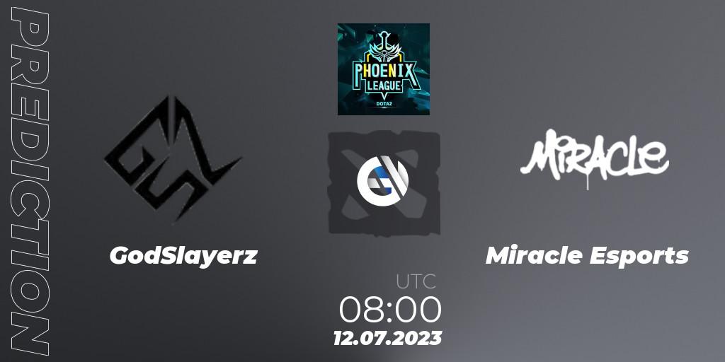 GodSlayerz - Miracle Esports: ennuste. 12.07.23, Dota 2, Dota 2 Phoenix League
