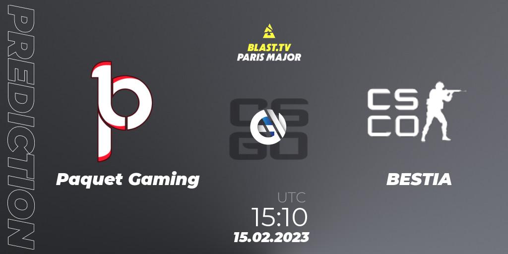 Paquetá Gaming - BESTIA: ennuste. 15.02.2023 at 15:20, Counter-Strike (CS2), BLAST.tv Paris Major 2023 South America RMR Open Qualifier