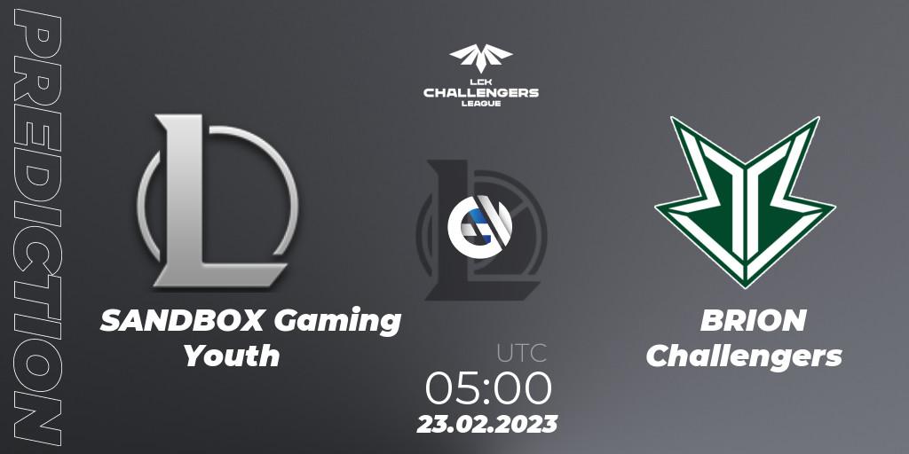 SANDBOX Gaming Youth - Brion Esports Challengers: ennuste. 23.02.2023 at 05:00, LoL, LCK Challengers League 2023 Spring