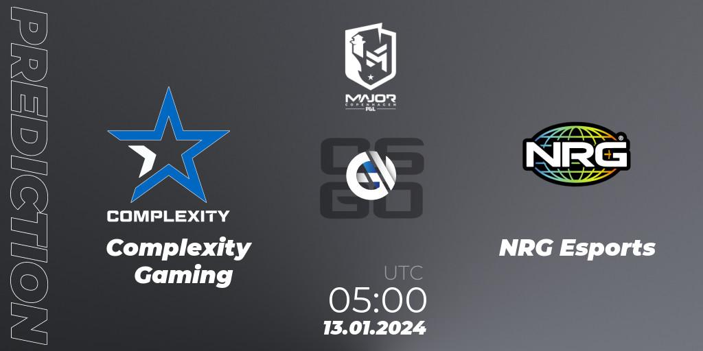 Complexity Gaming - NRG Esports: ennuste. 13.01.2024 at 05:10, Counter-Strike (CS2), PGL CS2 Major Copenhagen 2024 North America RMR Closed Qualifier