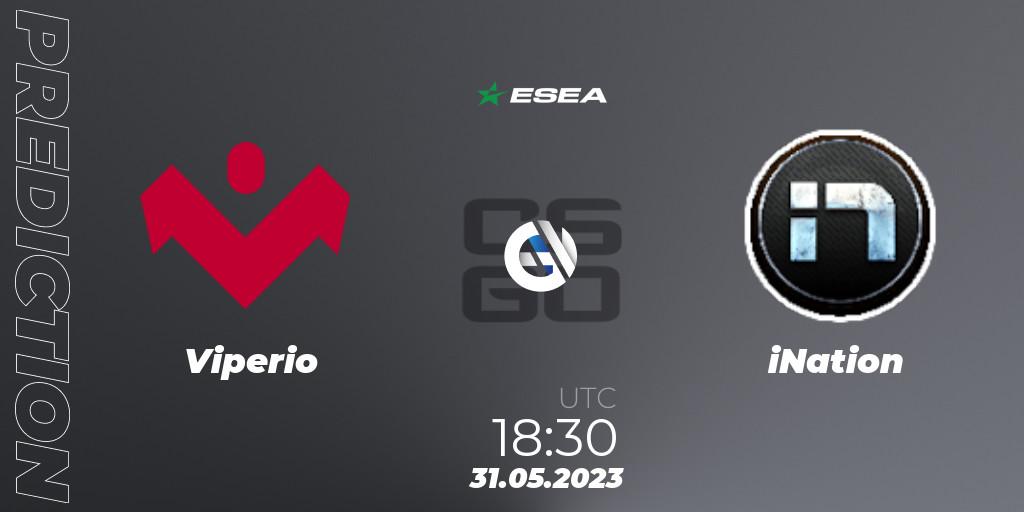 Viperio - iNation: ennuste. 31.05.2023 at 18:30, Counter-Strike (CS2), ESEA Advanced Season 45 Europe