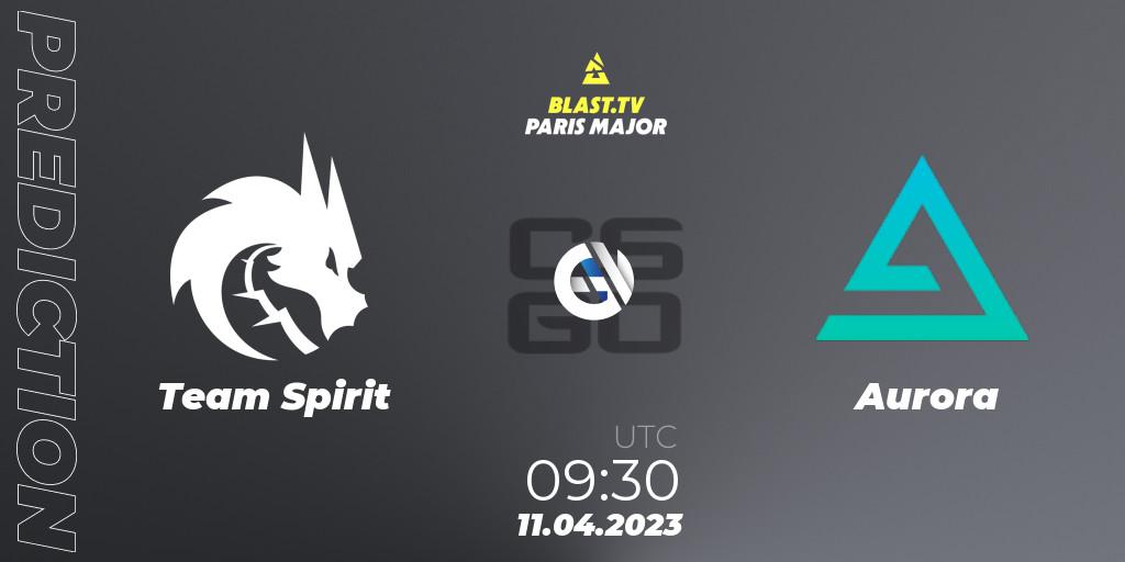Team Spirit - Aurora: ennuste. 11.04.23, CS2 (CS:GO), BLAST.tv Paris Major 2023 Europe RMR B