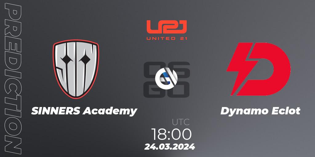 SINNERS Academy - Dynamo Eclot: ennuste. 24.03.24, CS2 (CS:GO), United21 Season 12: Division 2