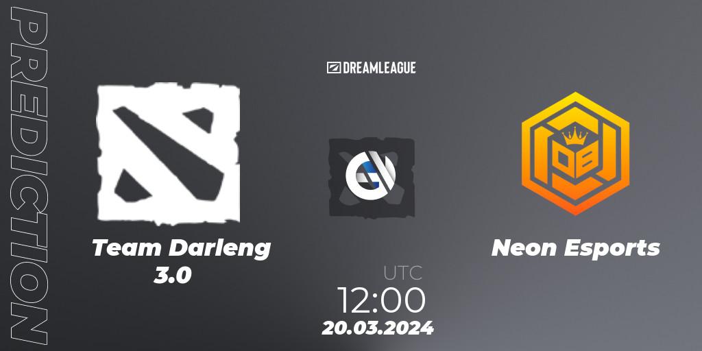 Team Darleng 3.0 - Neon Esports: ennuste. 20.03.24, Dota 2, DreamLeague Season 23: Southeast Asia Closed Qualifier