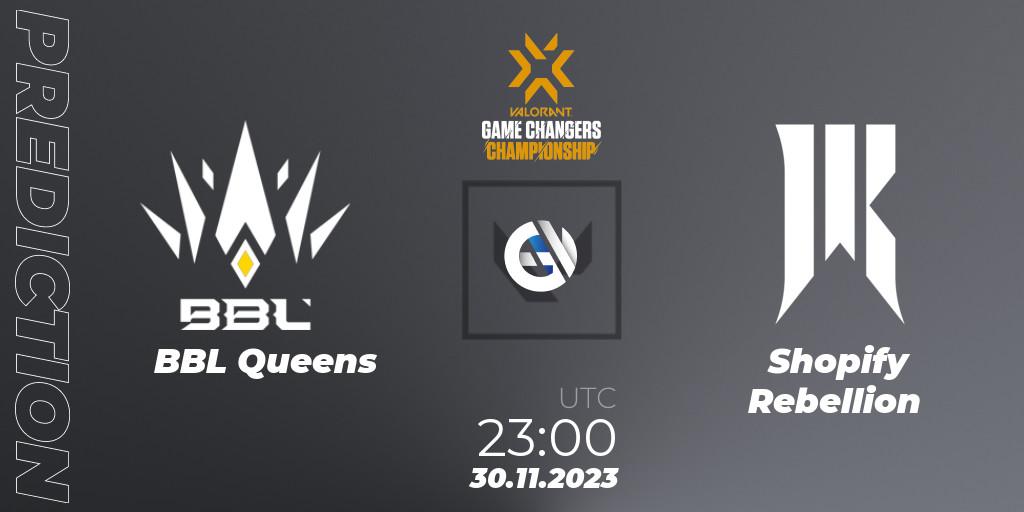 BBL Queens - Shopify Rebellion: ennuste. 30.11.2023 at 22:00, VALORANT, VCT 2023: Game Changers Championship