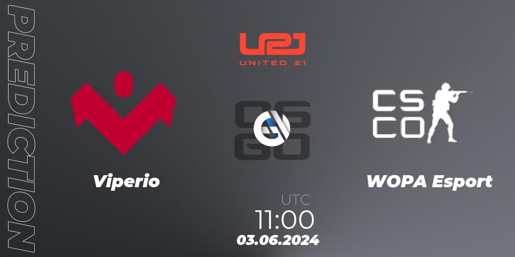 Viperio - WOPA Esport: ennuste. 03.06.2024 at 11:00, Counter-Strike (CS2), United21 Season 16