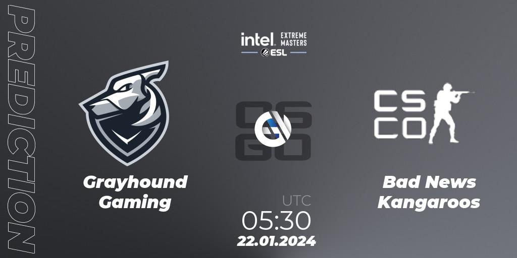 Grayhound Gaming - Bad News KangaroosN: ennuste. 22.01.2024 at 05:30, Counter-Strike (CS2), Intel Extreme Masters China 2024: Oceanic Closed Qualifier