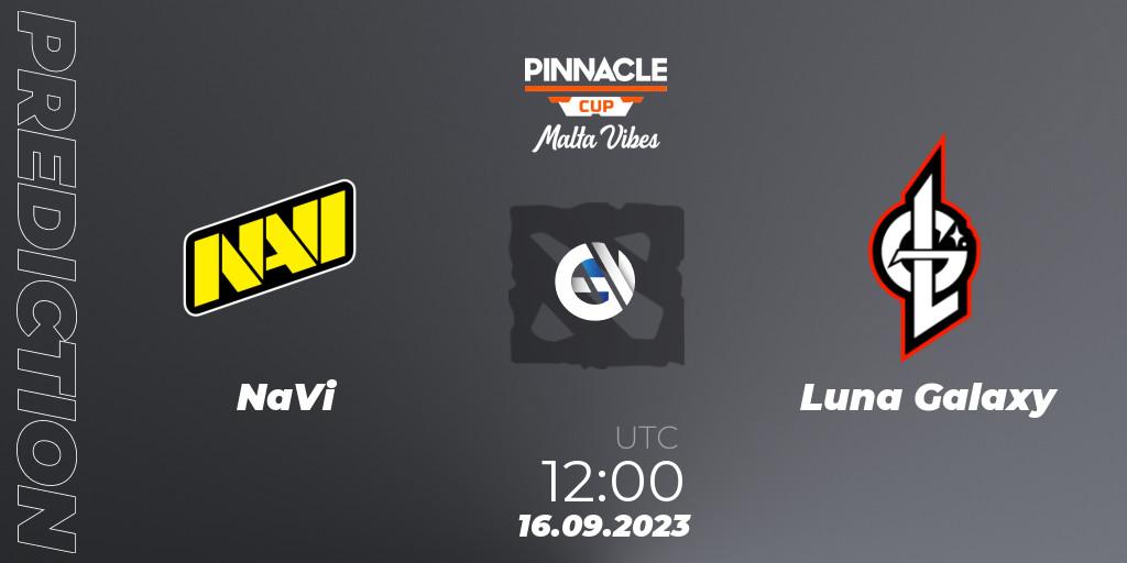 NaVi - Luna Galaxy: ennuste. 16.09.2023 at 12:00, Dota 2, Pinnacle Cup: Malta Vibes #3