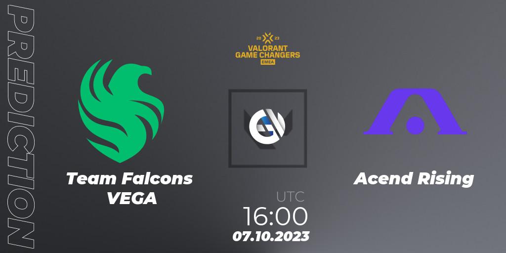 Team Falcons VEGA - Acend Rising: ennuste. 07.10.2023 at 16:00, VALORANT, VCT 2023: Game Changers EMEA Stage 3 - Playoffs