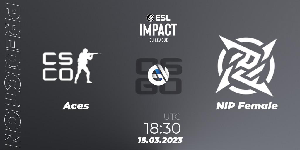 Aces - NIP Female: ennuste. 15.03.2023 at 18:30, Counter-Strike (CS2), ESL Impact League Season 3: European Division