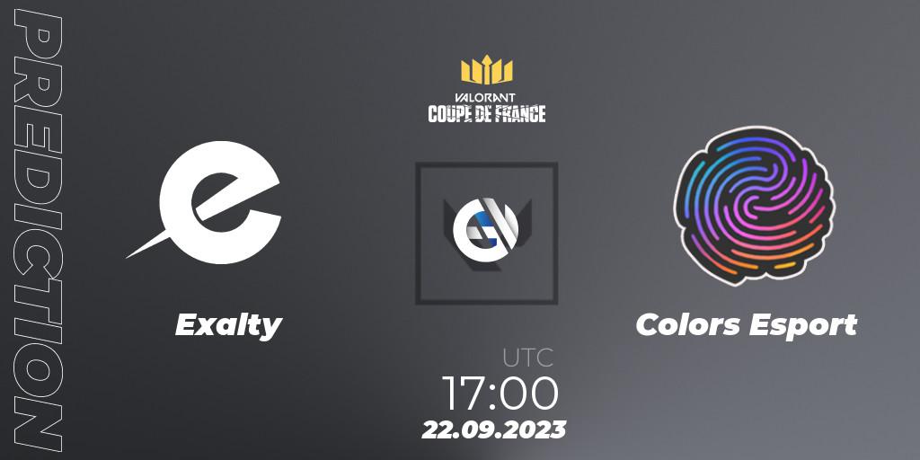 Exalty - Colors Esport: ennuste. 22.09.2023 at 17:00, VALORANT, VCL France: Revolution - Coupe De France 2023