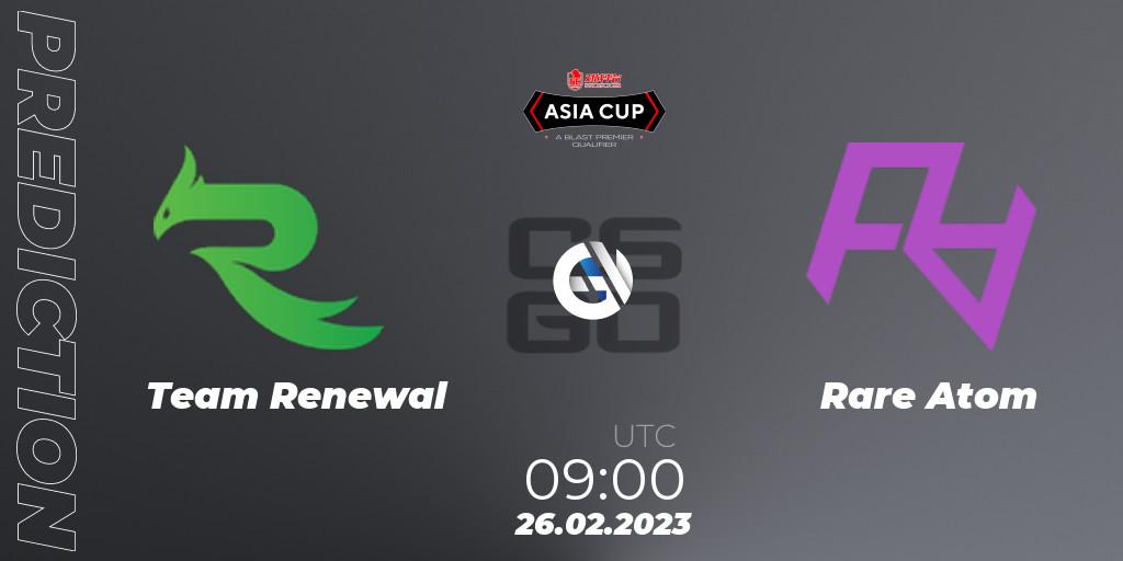 Team Renewal - Rare Atom: ennuste. 26.02.23, CS2 (CS:GO), 5E Arena Asia Cup Spring 2023 - BLAST Premier Qualifier