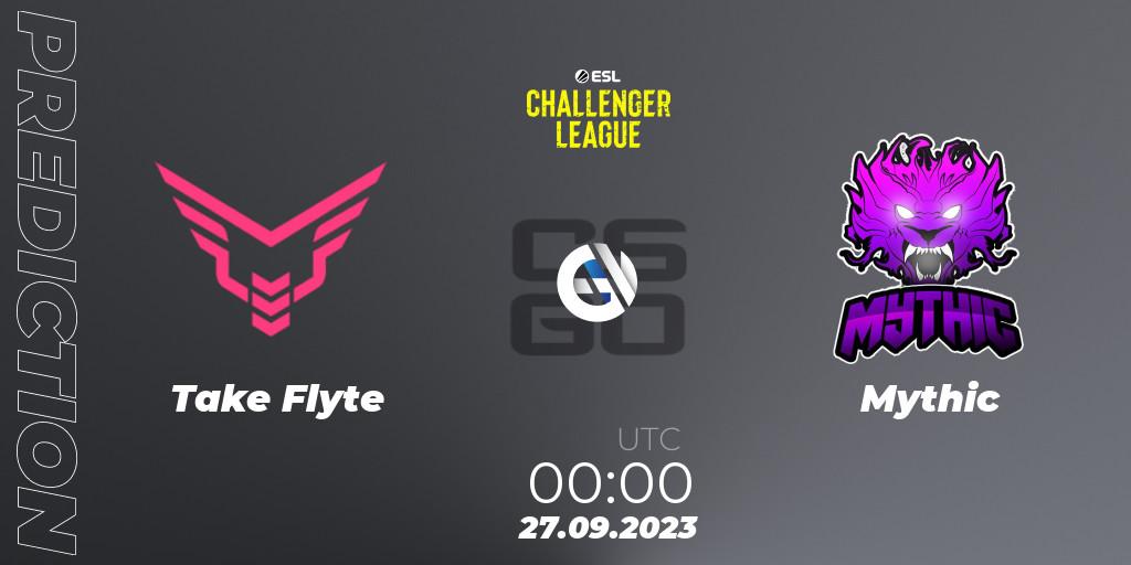 Take Flyte - Mythic: ennuste. 27.09.2023 at 00:00, Counter-Strike (CS2), ESL Challenger League Season 46: North America