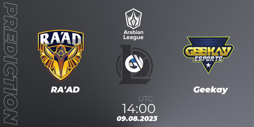 RA'AD - Geekay: ennuste. 09.08.23, LoL, Arabian League Summer 2023 - Playoffs