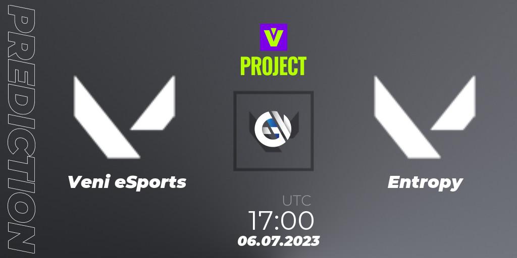 Veni eSports - Entropy: ennuste. 06.07.2023 at 17:00, VALORANT, PROJECT V: Split 2 - Stage 1 Division 1