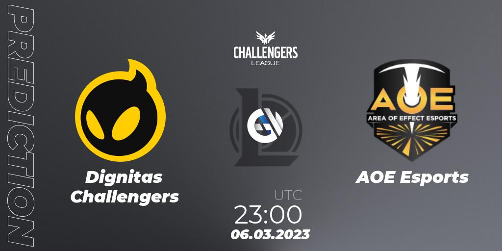 Dignitas Challengers - AOE Esports: ennuste. 06.03.23, LoL, NACL 2023 Spring - Group Stage