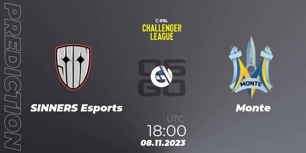 SINNERS Esports - Monte: ennuste. 08.11.23, CS2 (CS:GO), ESL Challenger League Season 46: Europe