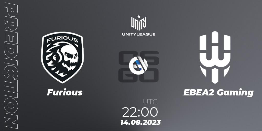 Furious - EBEA2 Gaming: ennuste. 14.08.2023 at 22:00, Counter-Strike (CS2), LVP Unity League Argentina 2023