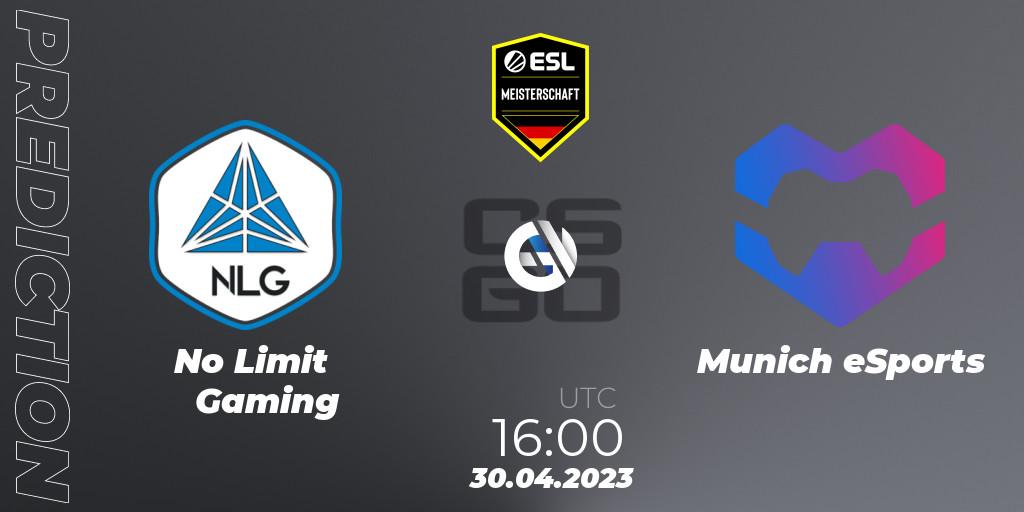 No Limit Gaming - Munich eSports: ennuste. 14.05.2023 at 18:30, Counter-Strike (CS2), ESL Meisterschaft: Spring 2023 - Division 2