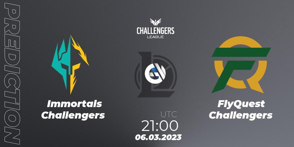 Immortals Challengers - FlyQuest Challengers: ennuste. 06.03.23, LoL, NACL 2023 Spring - Group Stage