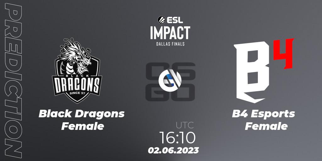 Black Dragons Female - B4 Esports Female: ennuste. 02.06.23, CS2 (CS:GO), ESL Impact League Season 3