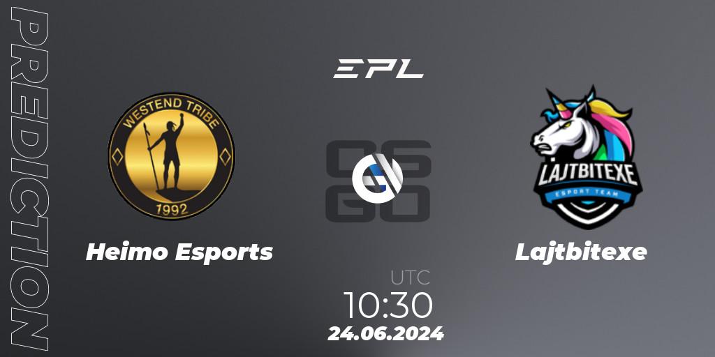 Heimo Esports - Lajtbitexe: ennuste. 24.06.2024 at 14:00, Counter-Strike (CS2), European Pro League Season 18: Division 2