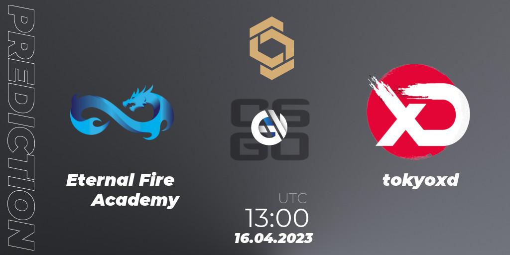 Eternal Fire Academy - tokyoxd: ennuste. 16.04.2023 at 13:00, Counter-Strike (CS2), CCT South Europe Series #4: Closed Qualifier