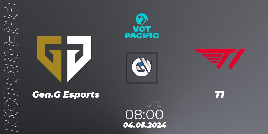 Gen.G Esports - T1: ennuste. 04.05.2024 at 08:00, VALORANT, VCT 2024: Pacific League - Stage 1