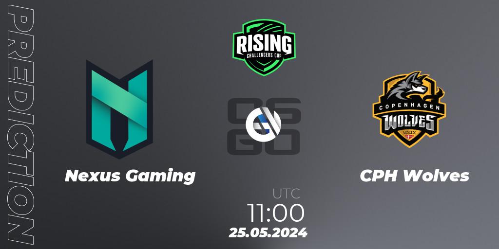 Nexus Gaming - CPH Wolves: ennuste. 26.05.2024 at 14:00, Counter-Strike (CS2), Rising Challengers Cup #1