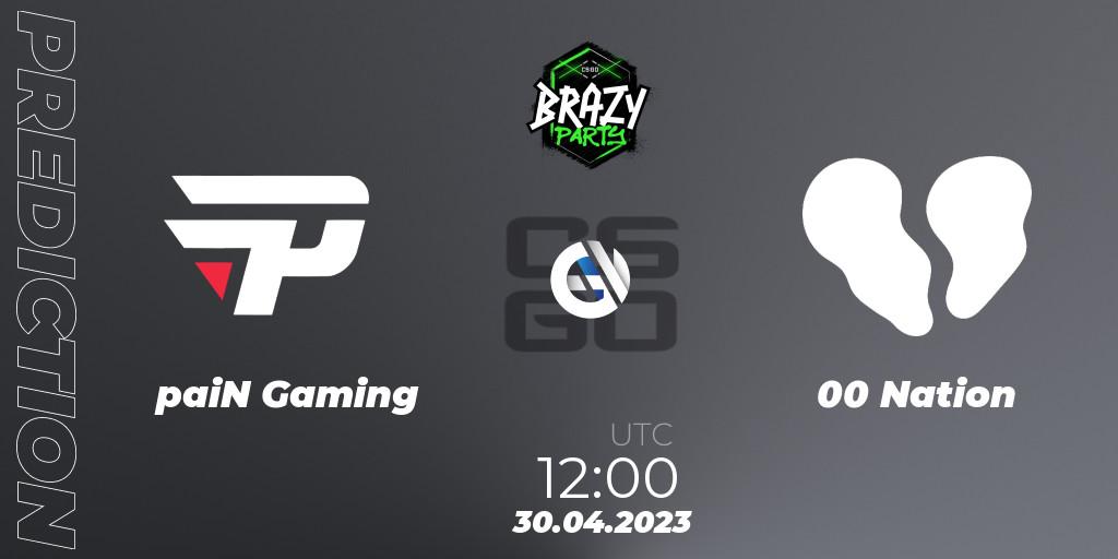 paiN Gaming - 00 Nation: ennuste. 30.04.2023 at 12:15, Counter-Strike (CS2), Brazy Party 2023