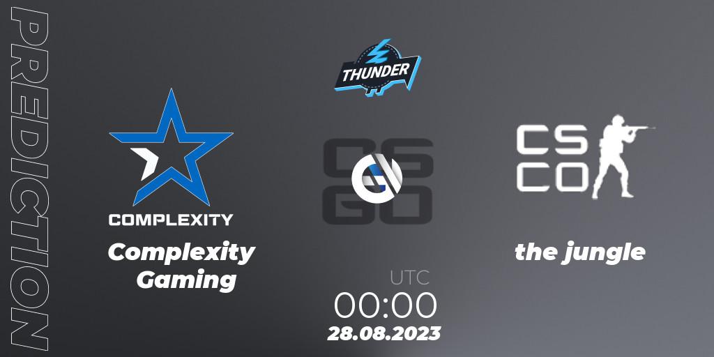 Complexity Gaming - the jungle: ennuste. 28.08.2023 at 00:00, Counter-Strike (CS2), Thunderpick World Championship 2023: North American Qualifier #2