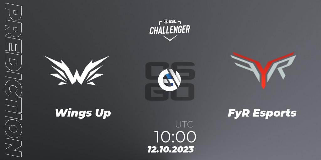 Wings Up - FyR Esports: ennuste. 12.10.23, CS2 (CS:GO), ESL Challenger at DreamHack Winter 2023: Asian Open Qualifier