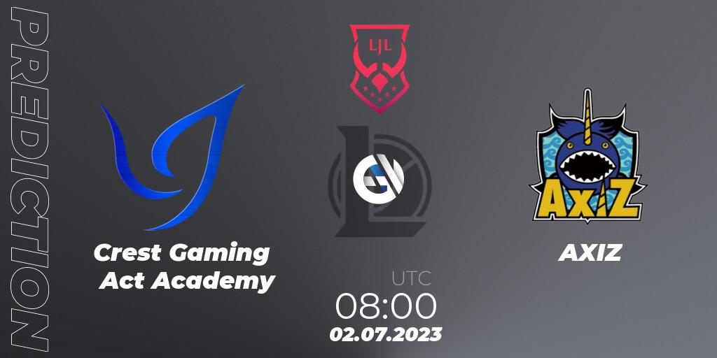 Crest Gaming Act Academy - AXIZ: ennuste. 02.07.23, LoL, LJL Summer 2023