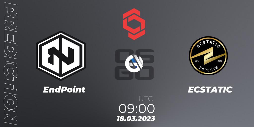 EndPoint - ECSTATIC: ennuste. 18.03.2023 at 09:00, Counter-Strike (CS2), CCT Central Europe Series #5