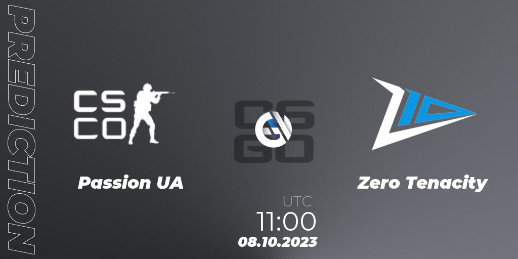 Passion UA - Zero Tenacity: ennuste. 08.10.2023 at 11:00, Counter-Strike (CS2), A1 Gaming League Season 7