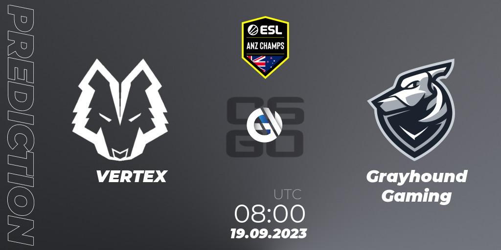 VERTEX - Grayhound Gaming: ennuste. 19.09.2023 at 08:00, Counter-Strike (CS2), ESL ANZ Champs Season 17