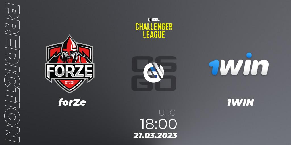 forZe - 1WIN: ennuste. 21.03.23, CS2 (CS:GO), ESL Challenger League Season 44: Europe