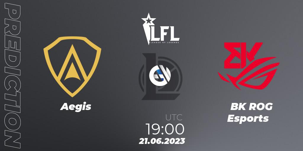 Aegis - BK ROG Esports: ennuste. 21.06.2023 at 19:00, LoL, LFL Summer 2023 - Group Stage