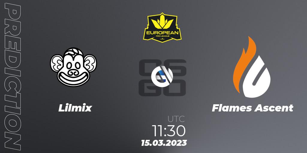 Lilmix - Flames Ascent: ennuste. 15.03.23, CS2 (CS:GO), European Pro League Season 7: Division 2