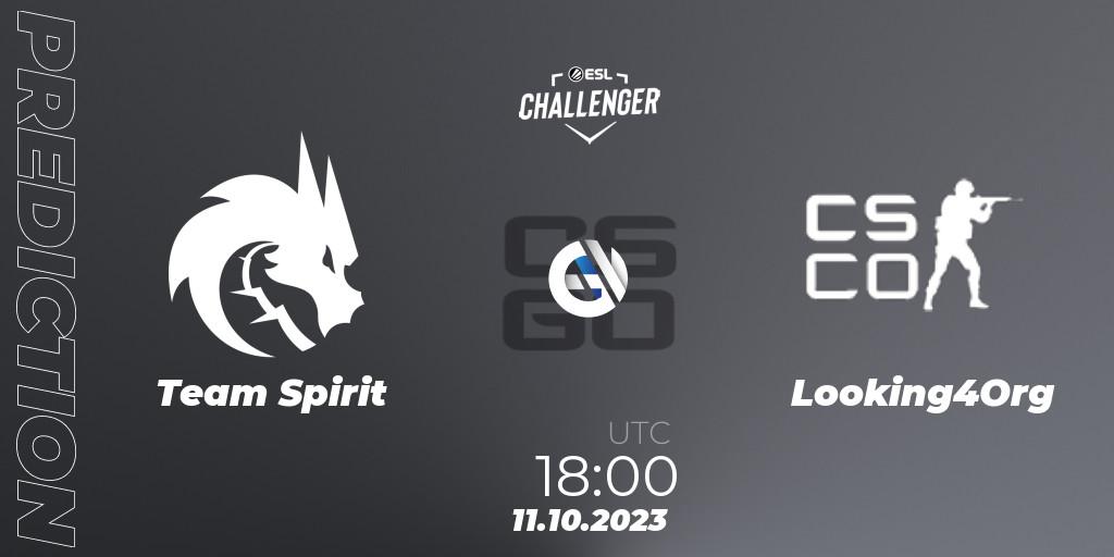 Team Spirit - Looking4Org: ennuste. 11.10.2023 at 18:00, Counter-Strike (CS2), ESL Challenger at DreamHack Winter 2023: European Qualifier