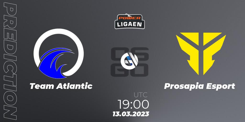 Team Atlantic - Prosapia Esport: ennuste. 13.03.2023 at 19:00, Counter-Strike (CS2), Dust2.dk Ligaen Season 22