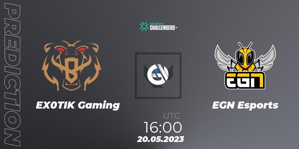EX0TIK Gaming - EGN Esports: ennuste. 20.05.23, VALORANT, VALORANT Challengers 2023 Portugal: Tempest Split 2