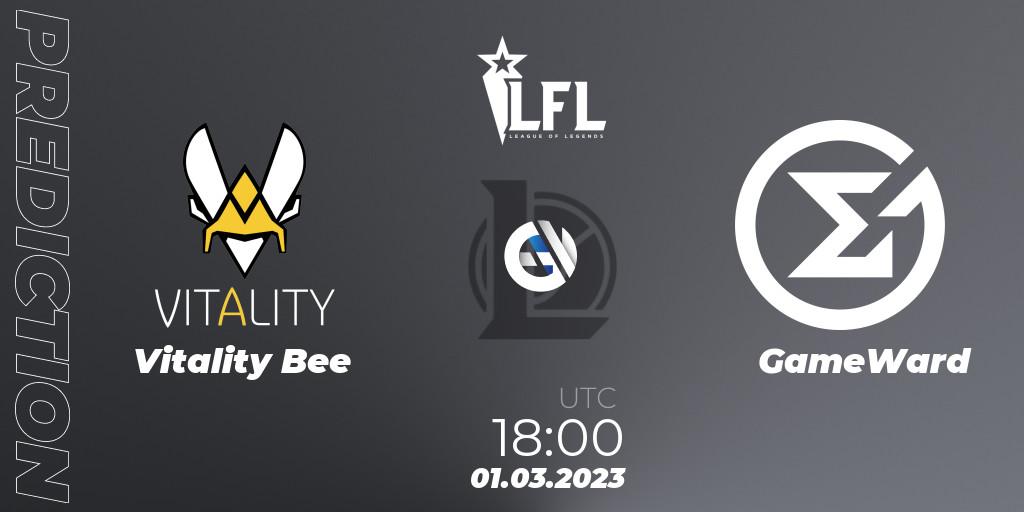Vitality Bee - GameWard: ennuste. 01.03.2023 at 18:00, LoL, LFL Spring 2023 - Group Stage
