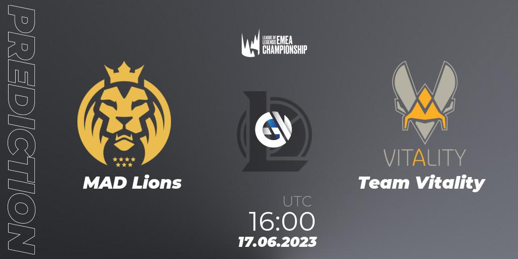 MAD Lions - Team Vitality: ennuste. 17.06.2023 at 16:00, LoL, LEC Summer 2023 - Regular Season