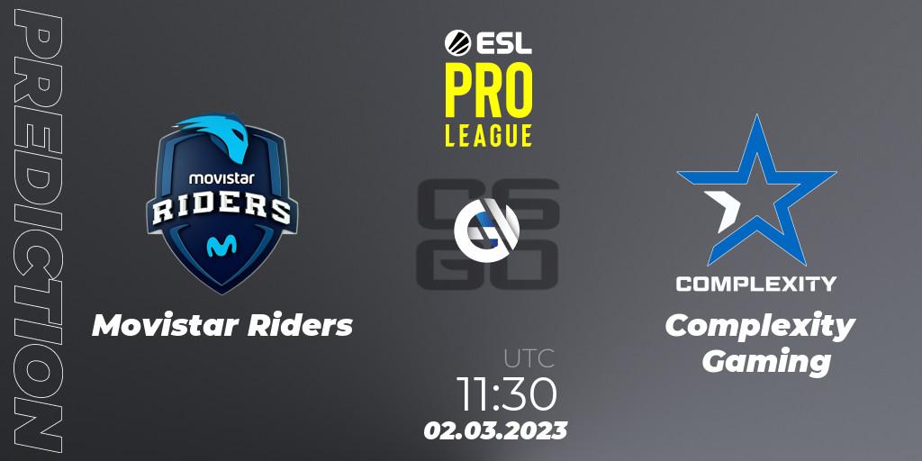 Movistar Riders - Complexity Gaming: ennuste. 02.03.2023 at 11:30, Counter-Strike (CS2), ESL Pro League Season 17
