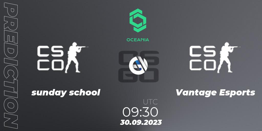 sunday school - Vantage Esports: ennuste. 30.09.2023 at 09:45, Counter-Strike (CS2), CCT Oceania Series #2