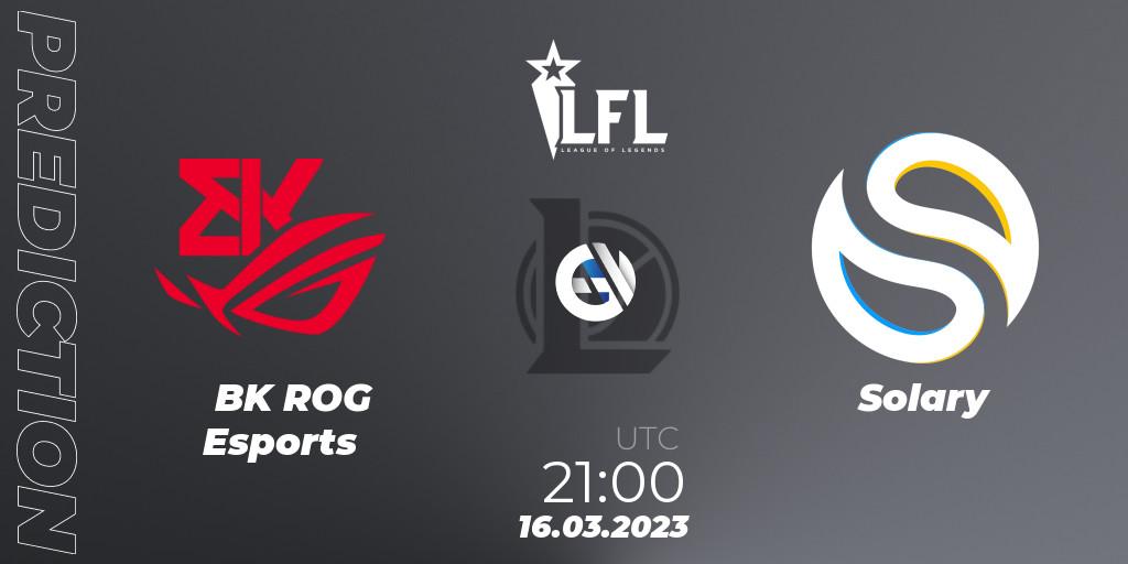 BK ROG Esports - Solary: ennuste. 16.03.2023 at 21:00, LoL, LFL Spring 2023 - Group Stage